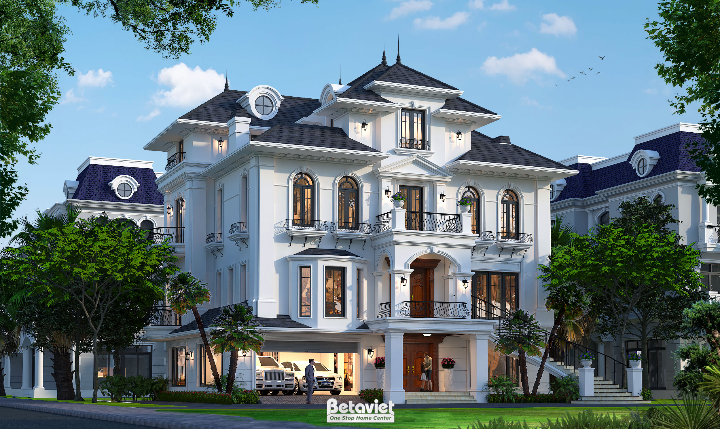 Mẫu thiết kế biệt thự tân cổ điển 4 tầng tại Hải Phòng KT24774