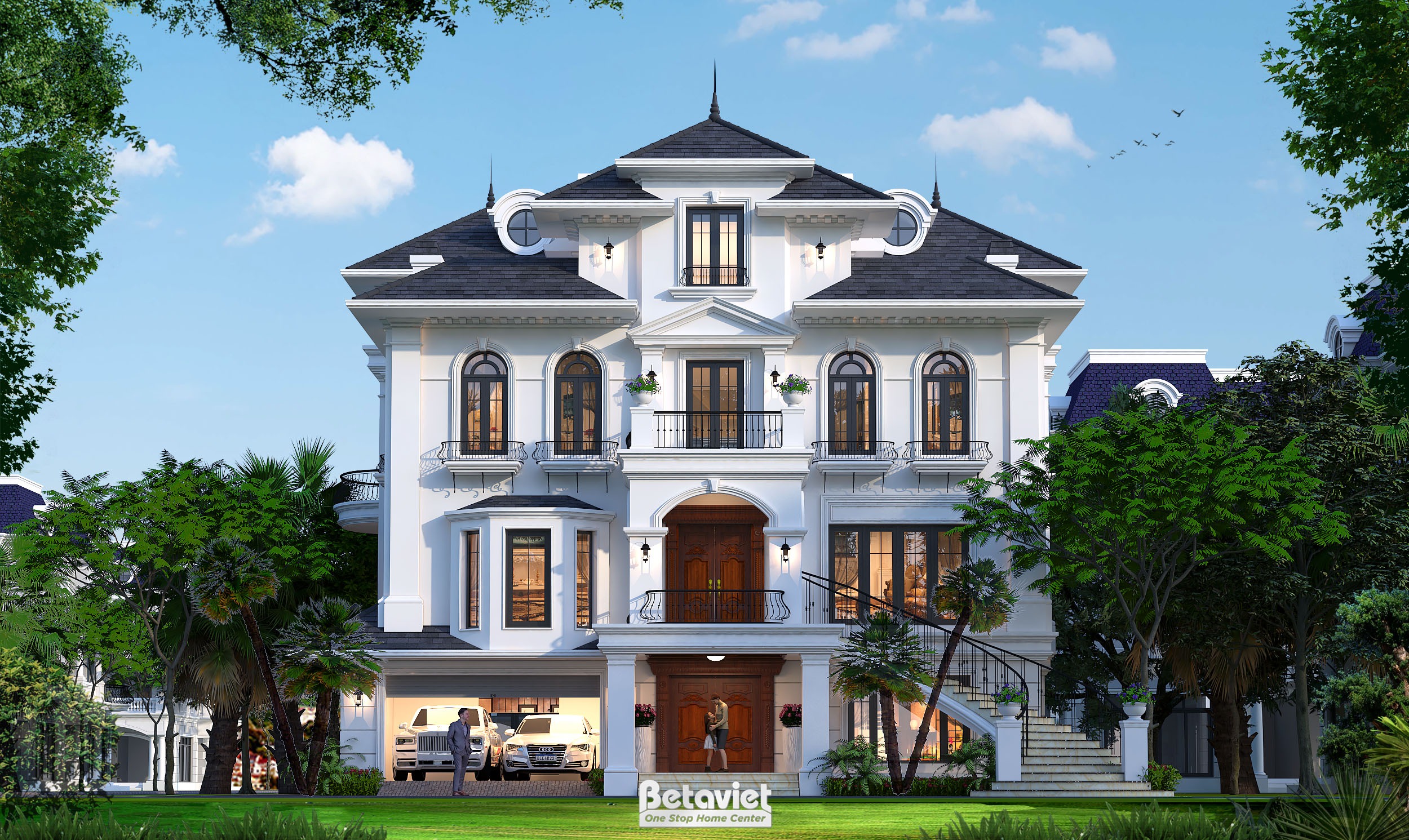 Mẫu thiết kế biệt thự tân cổ điển 4 tầng tại Hải Phòng KT24774