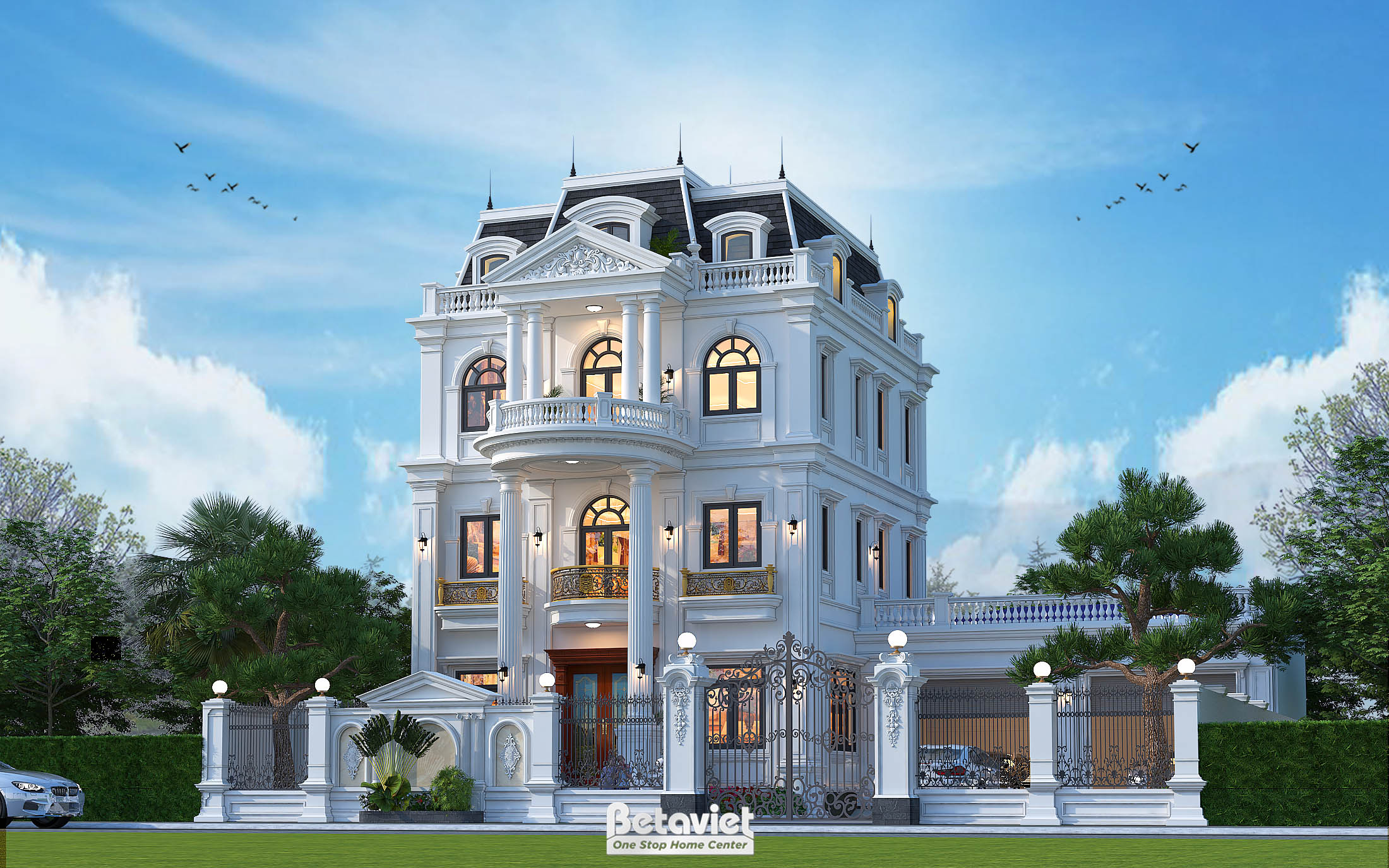 Mái Mansard biệt thự tân cổ điển — giải pháp mái phù hợp khí hậu vùng cao Lào Cai
