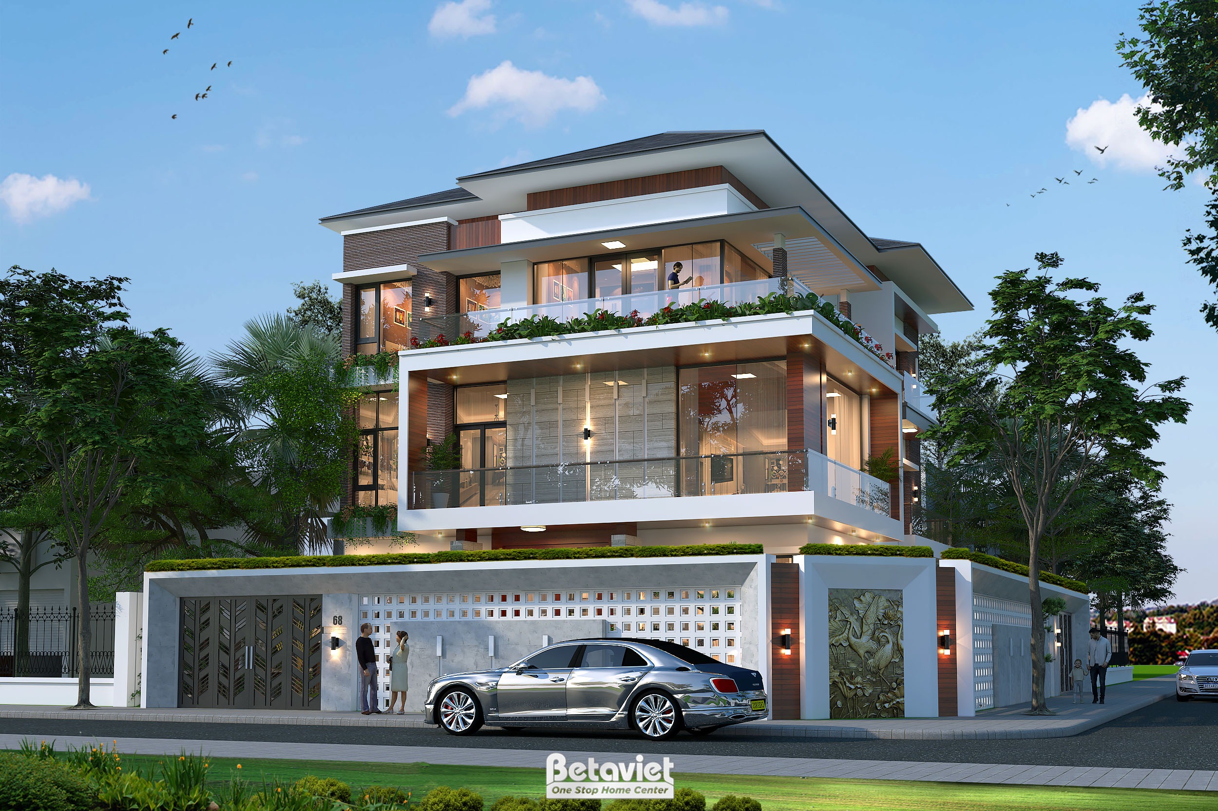 Thiết kế biệt thự hiện đại 3 tầng 540m² tại Hưng Yên – Betaviet KT24776