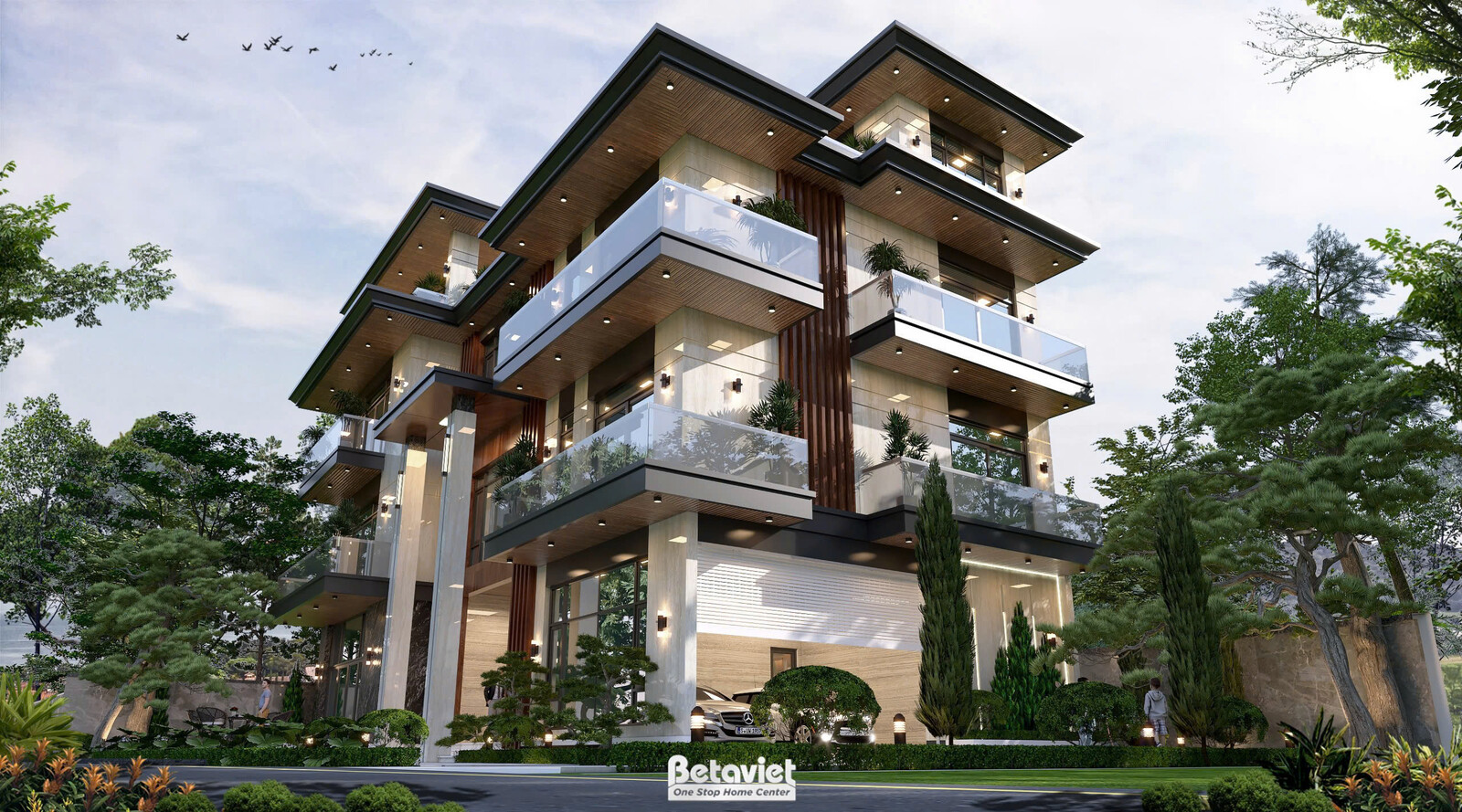 Biệt thự 4 tầng hiện đại KT24779 – phối cảnh mặt tiền (4)