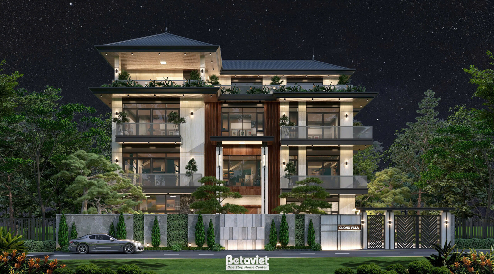Biệt thự 4 tầng hiện đại KT24779 – phối cảnh mặt tiền (6)