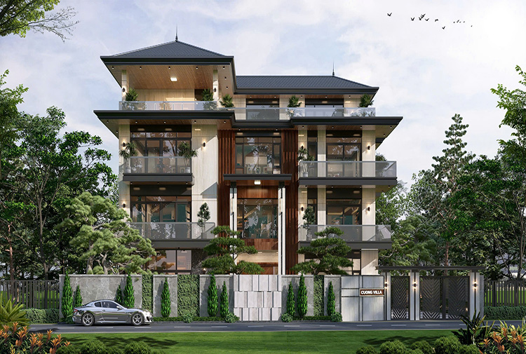 Biệt thự hiện đại 4 tầng tại Thái Nguyên, ý tưởng thiết kế biệt thự Lào Cai vùng cao