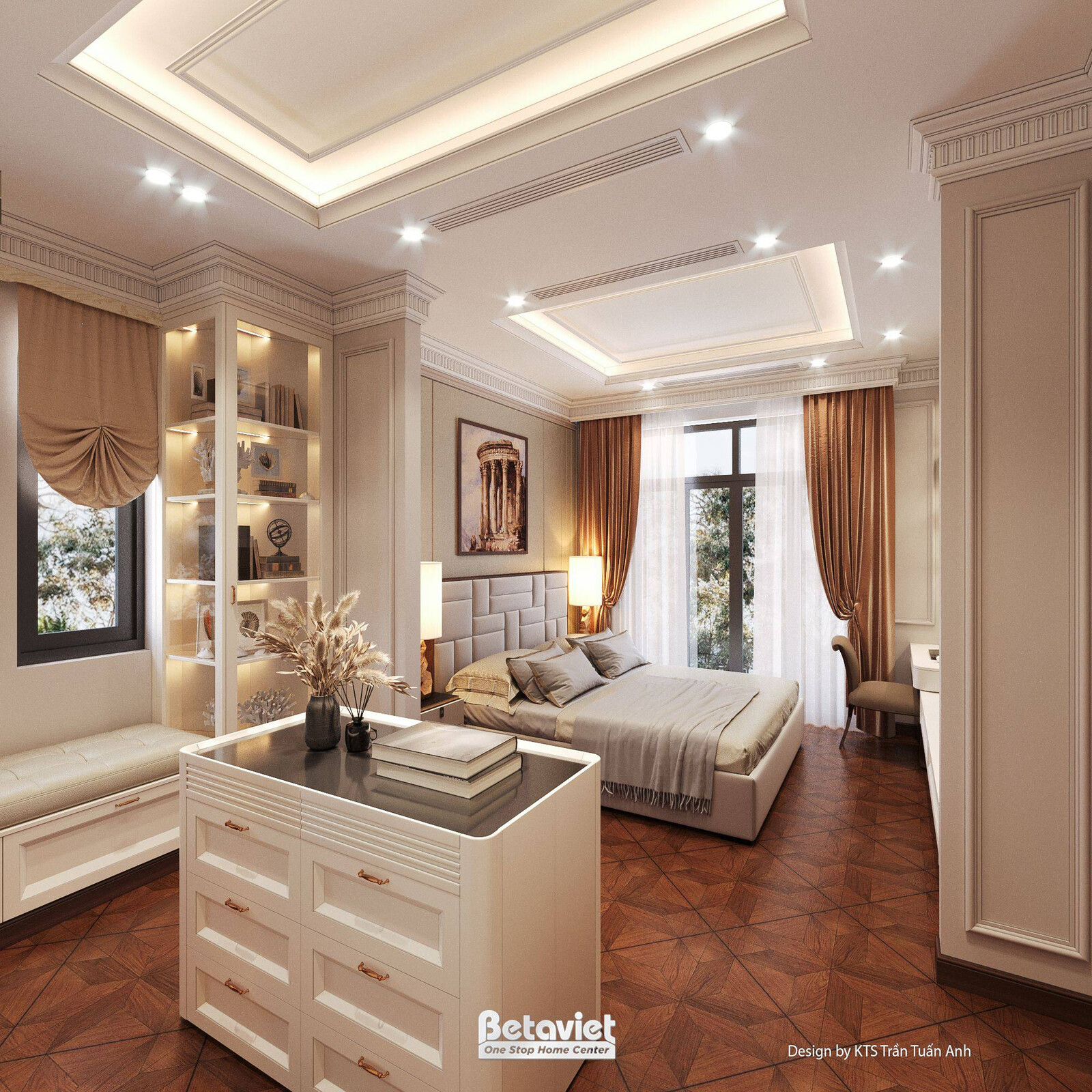 Nội thất phòng ngủ biệt thự tân cổ điển NT25703 – góc nhìn 13