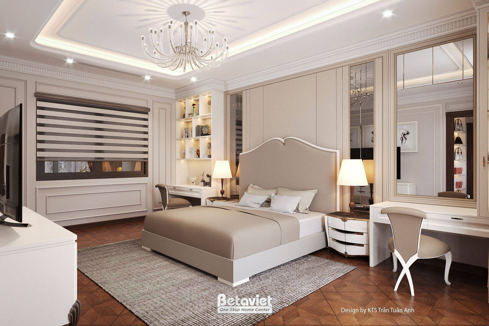Nội thất phòng ngủ biệt thự tân cổ điển NT25703 – góc nhìn 5
