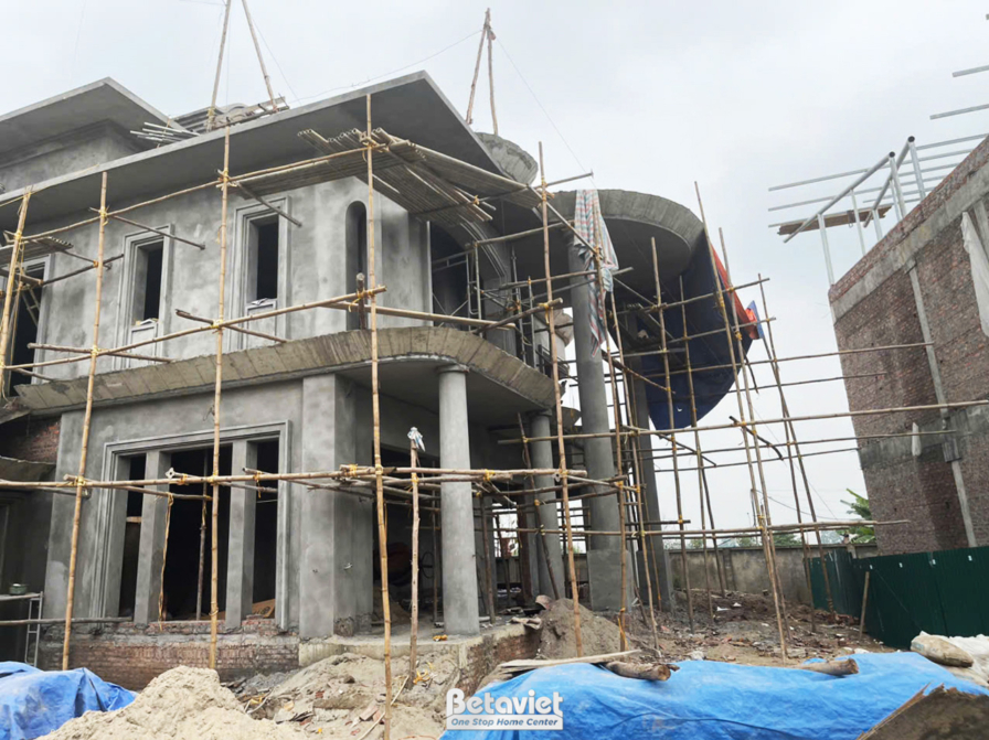 Thi công biệt thự 3 tầng mái Nhật TC2008277, giai đoạn thi công phần thô – mặt ngoài công trình (2)