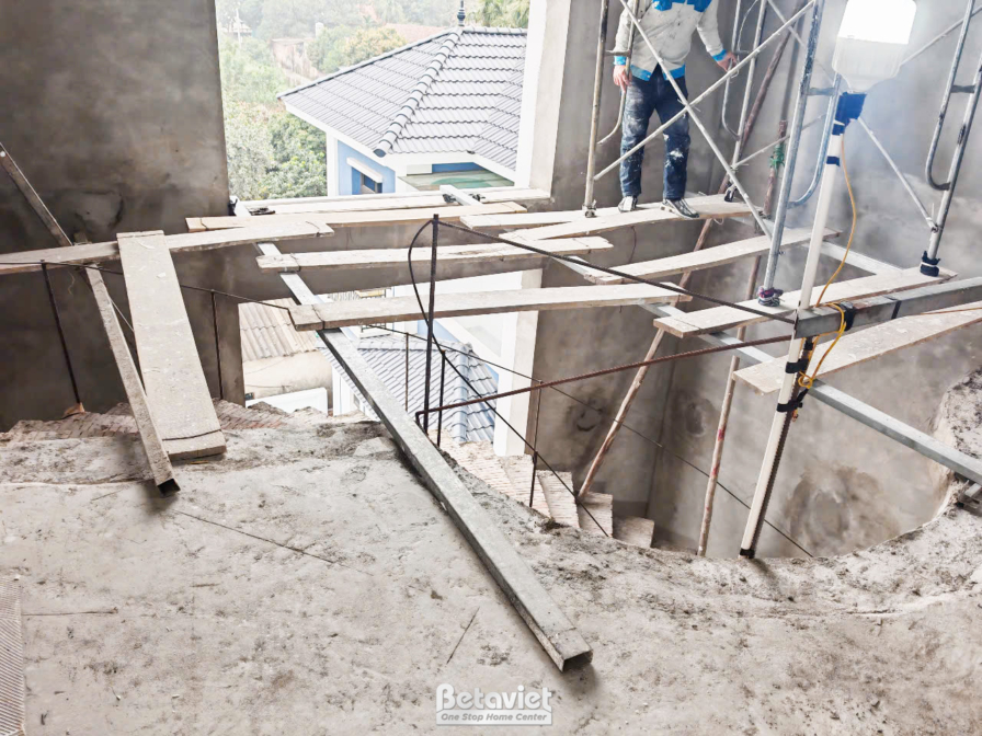 Thi công biệt thự 3 tầng hiện đại TC24024, giai đoạn thi công phần thô – kết cấu phần thô (10)