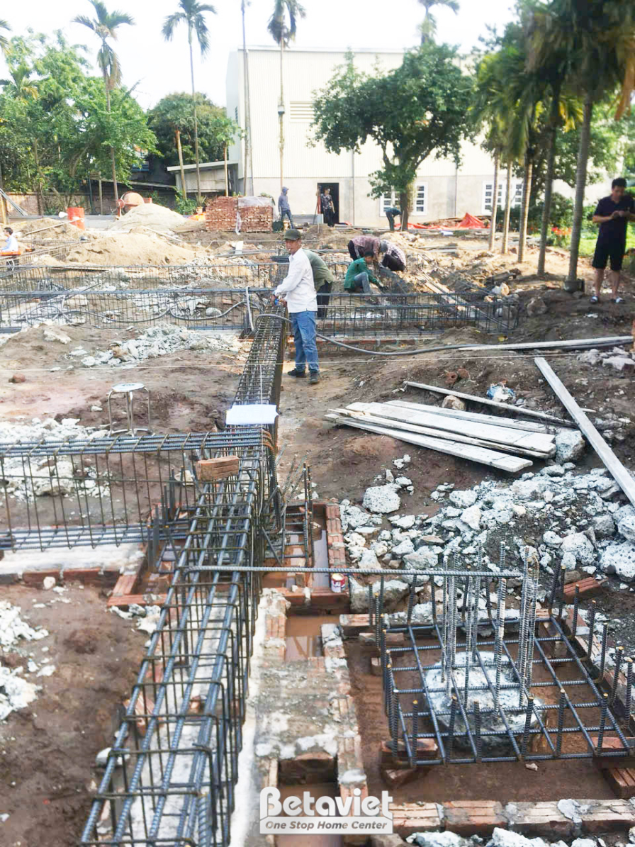 Thi công biệt thự 3 tầng hiện đại TC24024, giai đoạn thi công phần thô – kết cấu phần thô