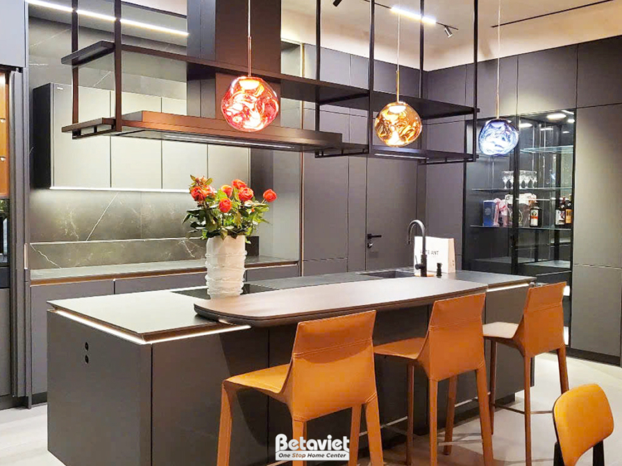 Thi công biệt thự hiện đại TC24719, giai đoạn hoàn thành – phòng bếp và phòng ăn