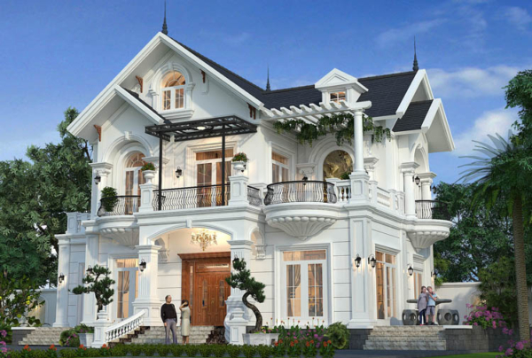 Mẫu thiết kế biệt thự 2 tầng tân cổ điển tại Bắc Giang KT25709