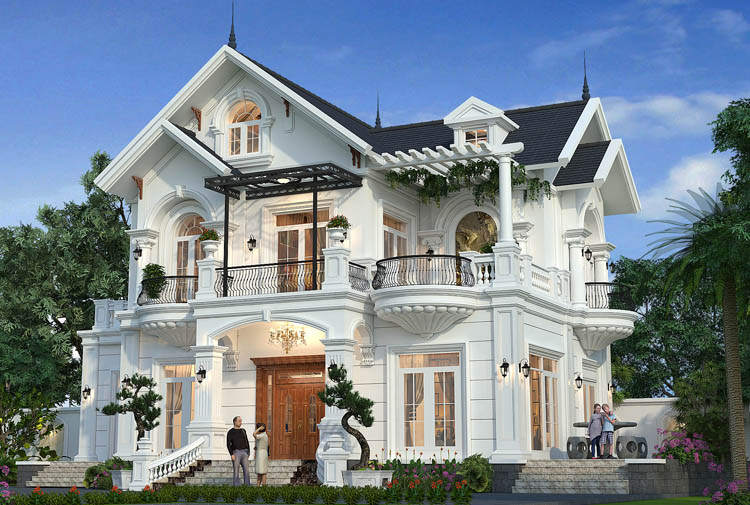 Mẫu biệt thự 2 tầng tân cổ điển Bắc Giang KT25709 300m² — Betaviet