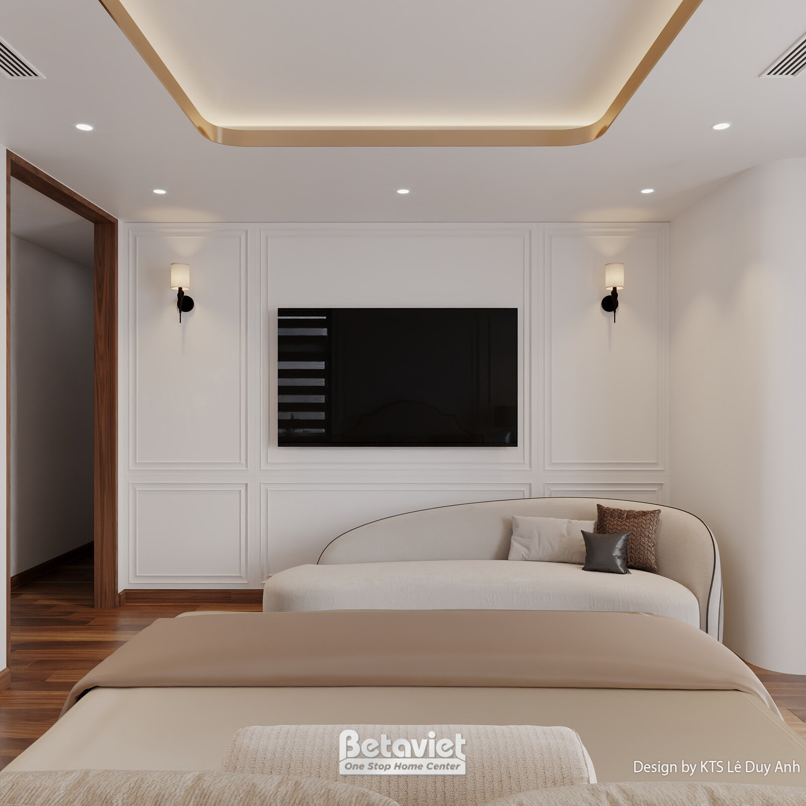 Nội thất phòng ngủ biệt thự hiện đại NT8191275 – góc nhìn 3