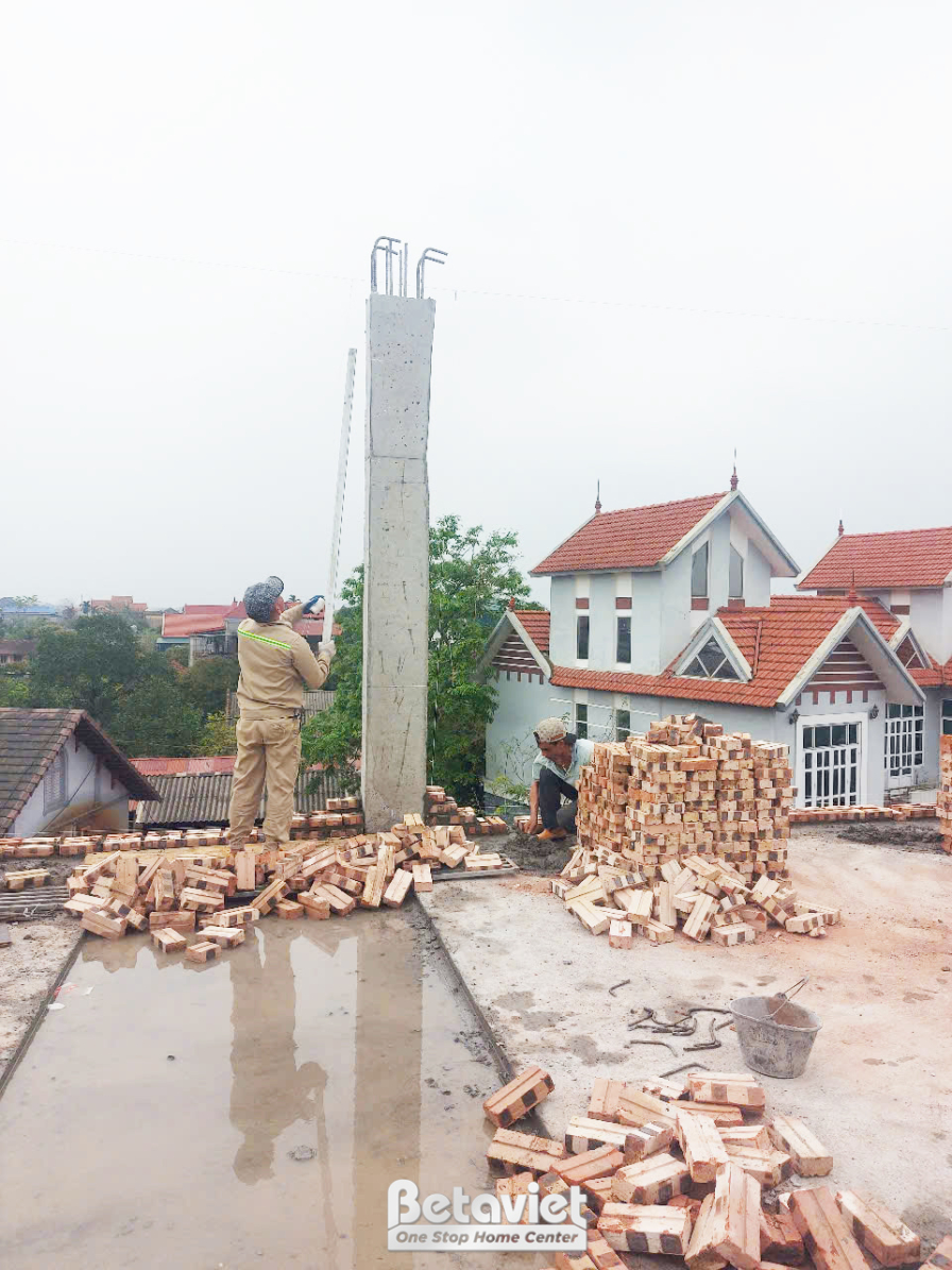 Thi công biệt thự tân cổ điển TC2001994, giai đoạn thi công phần thô – mặt ngoài công trình (16)