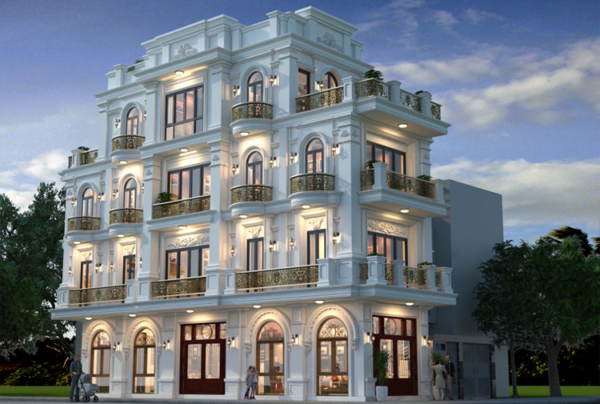 Thiết kế biệt thự nhà phố tân cổ điển 450m2 tại Hà Nội KT25708