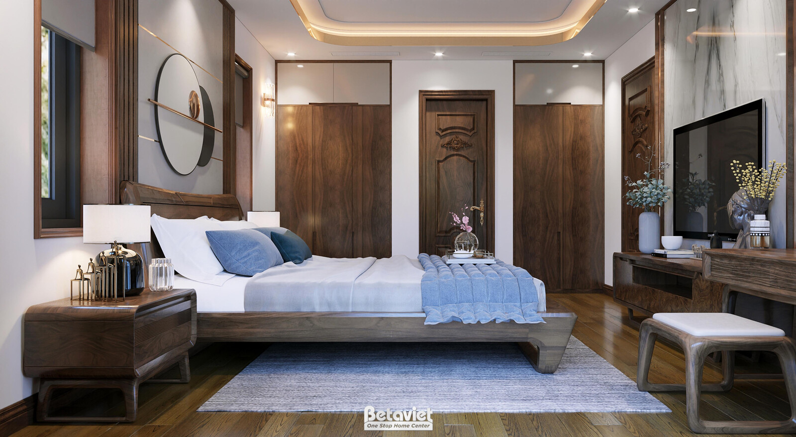Nội thất phòng ngủ biệt thự hiện đại KT5001412 – góc nhìn 5