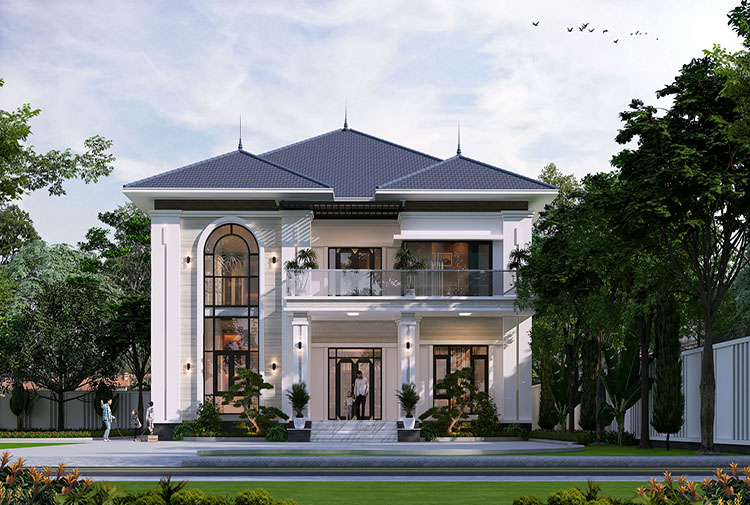 Thiết kế biệt thự Phú Thọ phong cách hiện đại 2 tầng - KT8002312