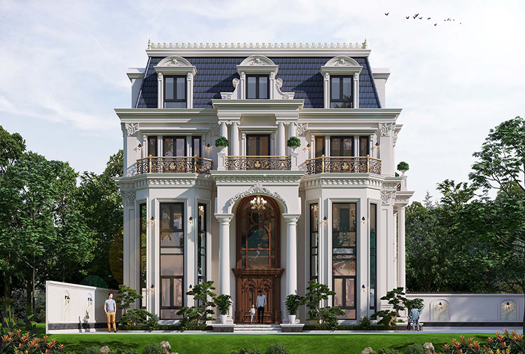 Thiết kế biệt thự 3 tầng tân cổ điển 900m2 Nam Định