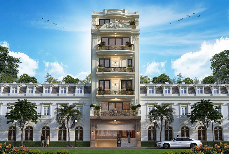 Shophouse tân cổ điển 6 tầng tại Hà Nam KT5001628 – phối cảnh mặt tiền