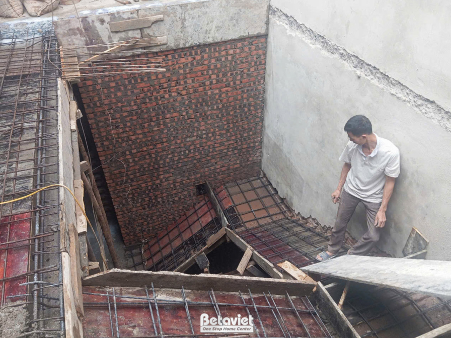 Thi công biệt thự TC25705, giai đoạn thi công phần thô – mặt ngoài công trình (2)