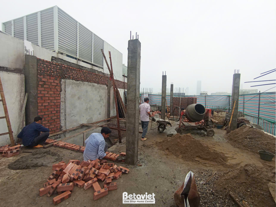 Thi công biệt thự TC25705, giai đoạn thi công phần thô – mặt ngoài công trình (6)