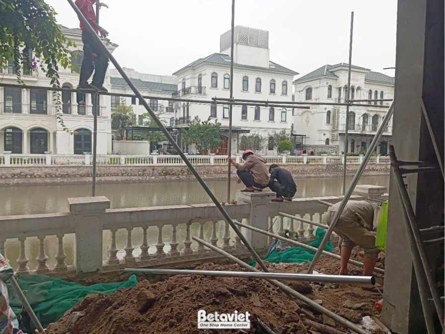 Thi công biệt thự TC25705, giai đoạn thi công phần thô – kết cấu phần thô
