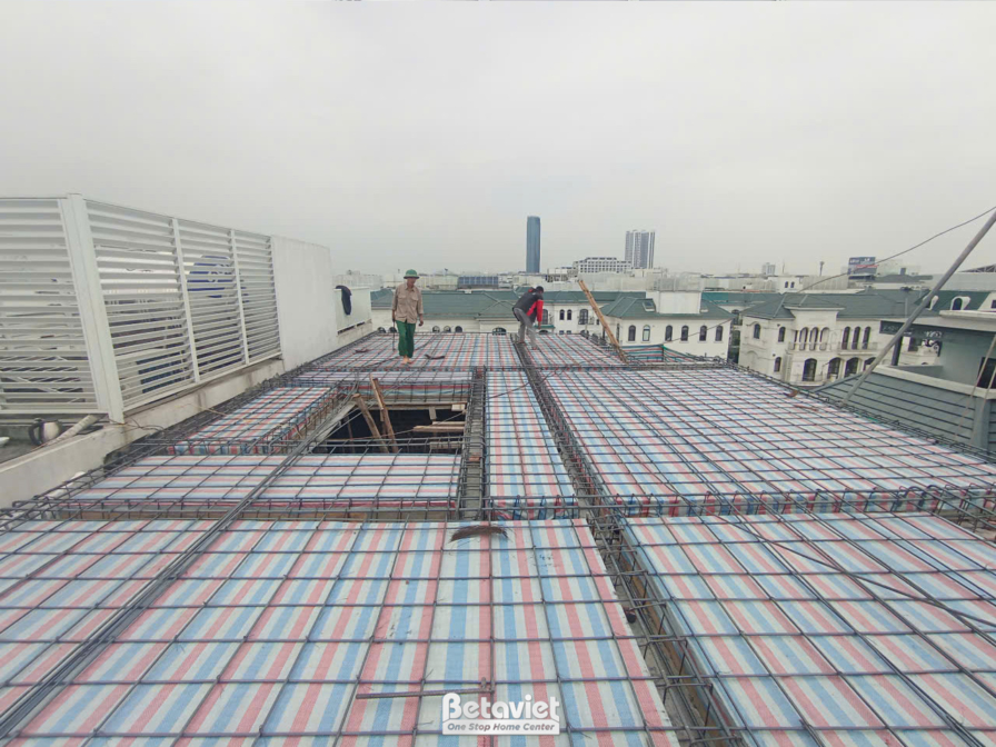 Thi công biệt thự TC25705, giai đoạn thi công phần thô – mặt ngoài công trình (4)