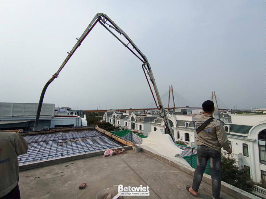 Thi công biệt thự TC25705, giai đoạn thi công phần thô – mặt ngoài công trình (9)