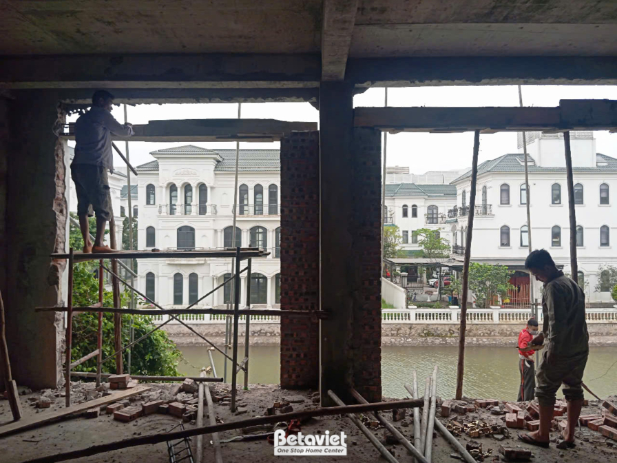 Thi công biệt thự TC25705, giai đoạn thi công phần thô – kết cấu phần thô (4)