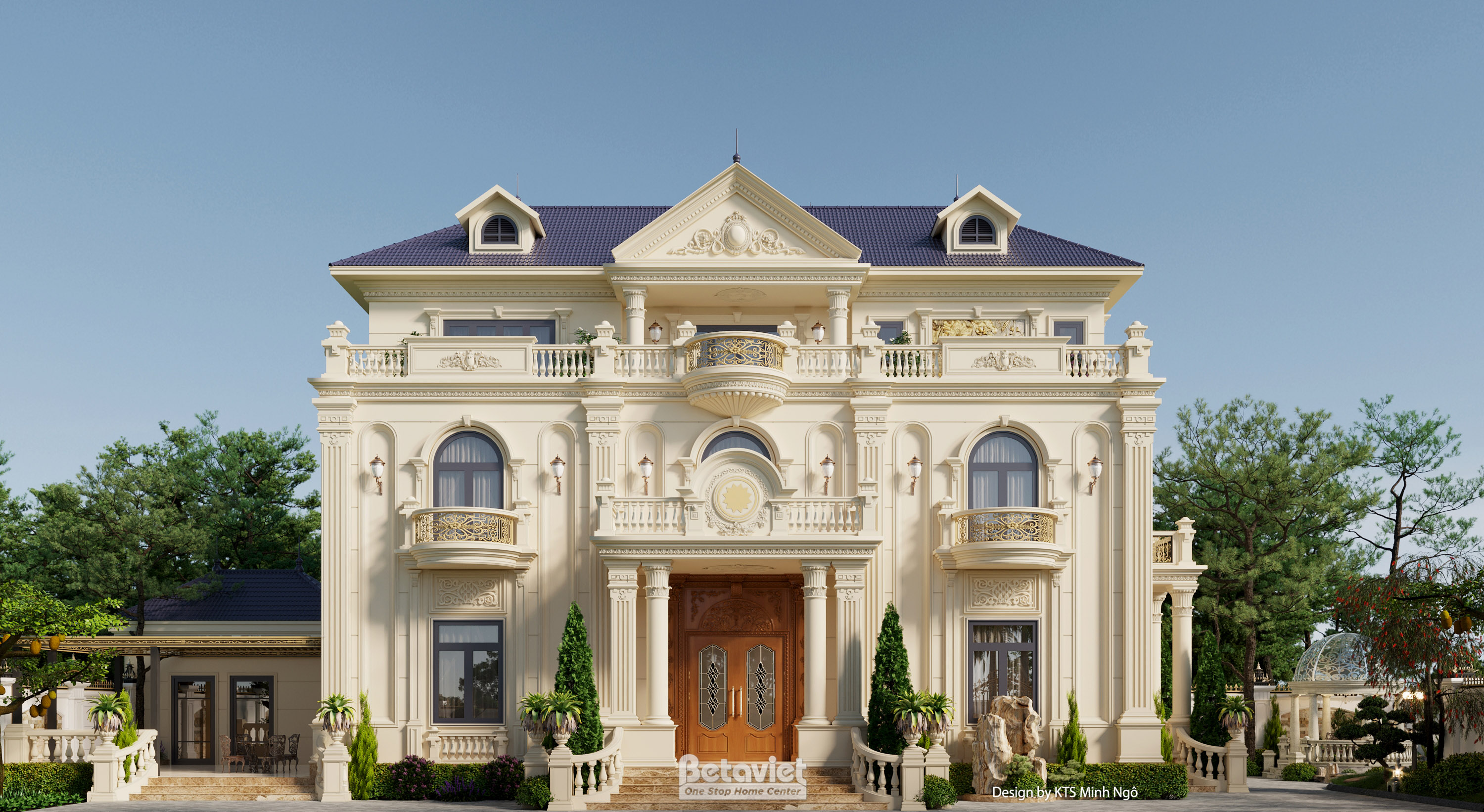 Mẫu thiết kế dinh thự 3 tầng tân cổ điển 700m² tại Hưng Yên – Betaviet KT25811