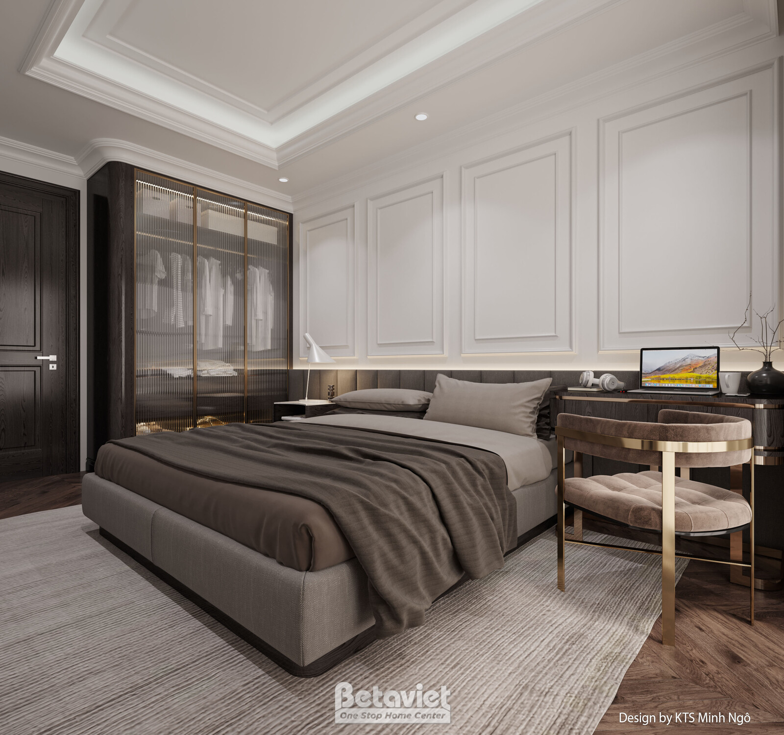 Nội thất phòng ngủ biệt thự cổ điển KT25816 – góc nhìn 7
