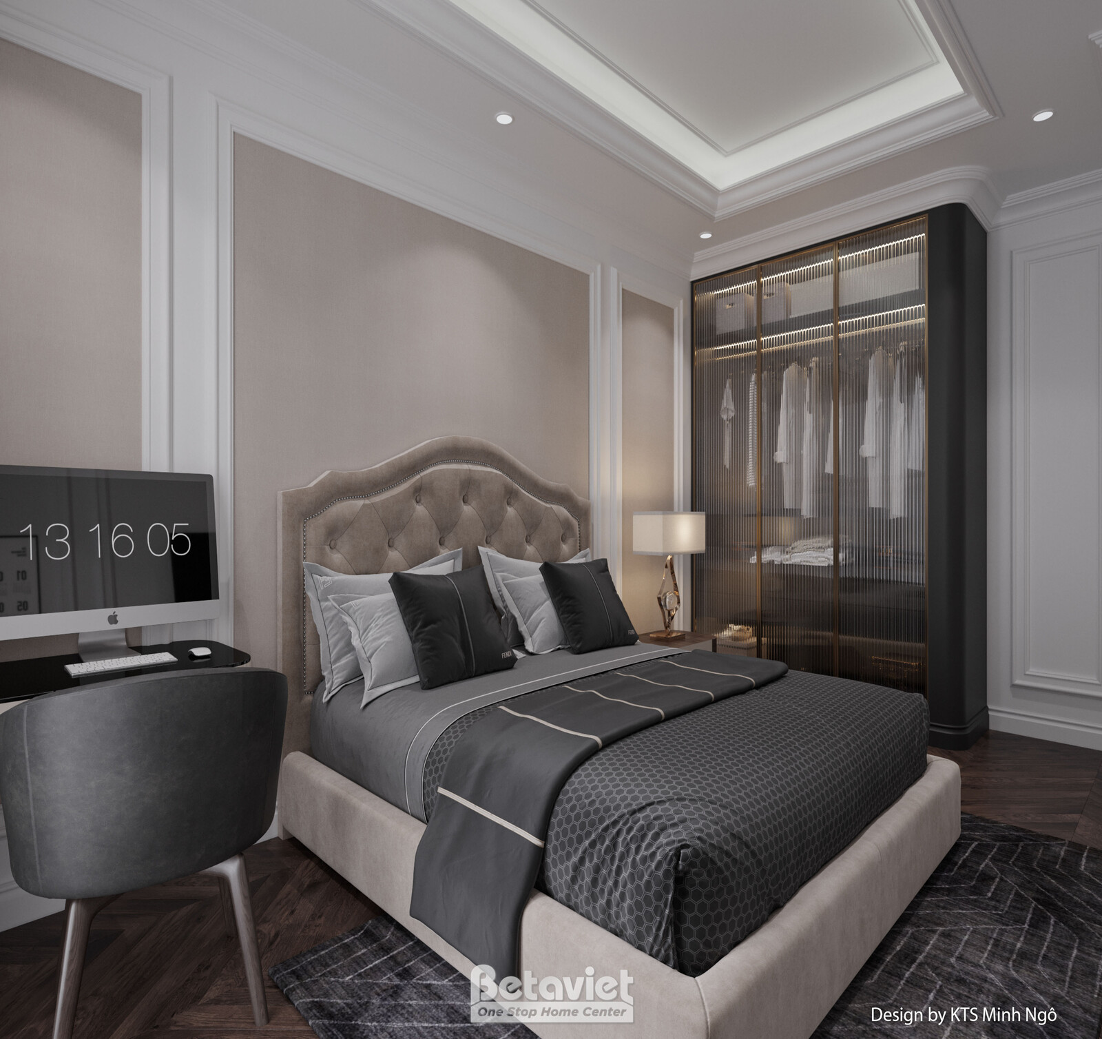 Nội thất phòng ngủ biệt thự cổ điển KT25816 – góc nhìn 4