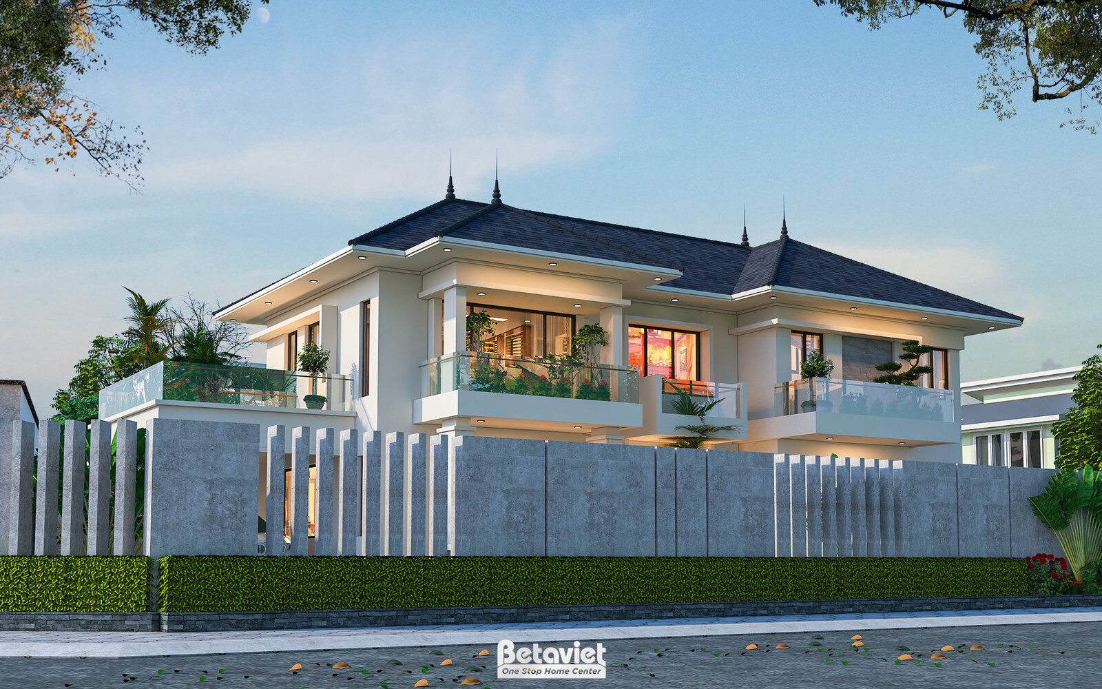 Biệt thự 2 tầng hiện đại KT2009244 – cổng và hàng rào