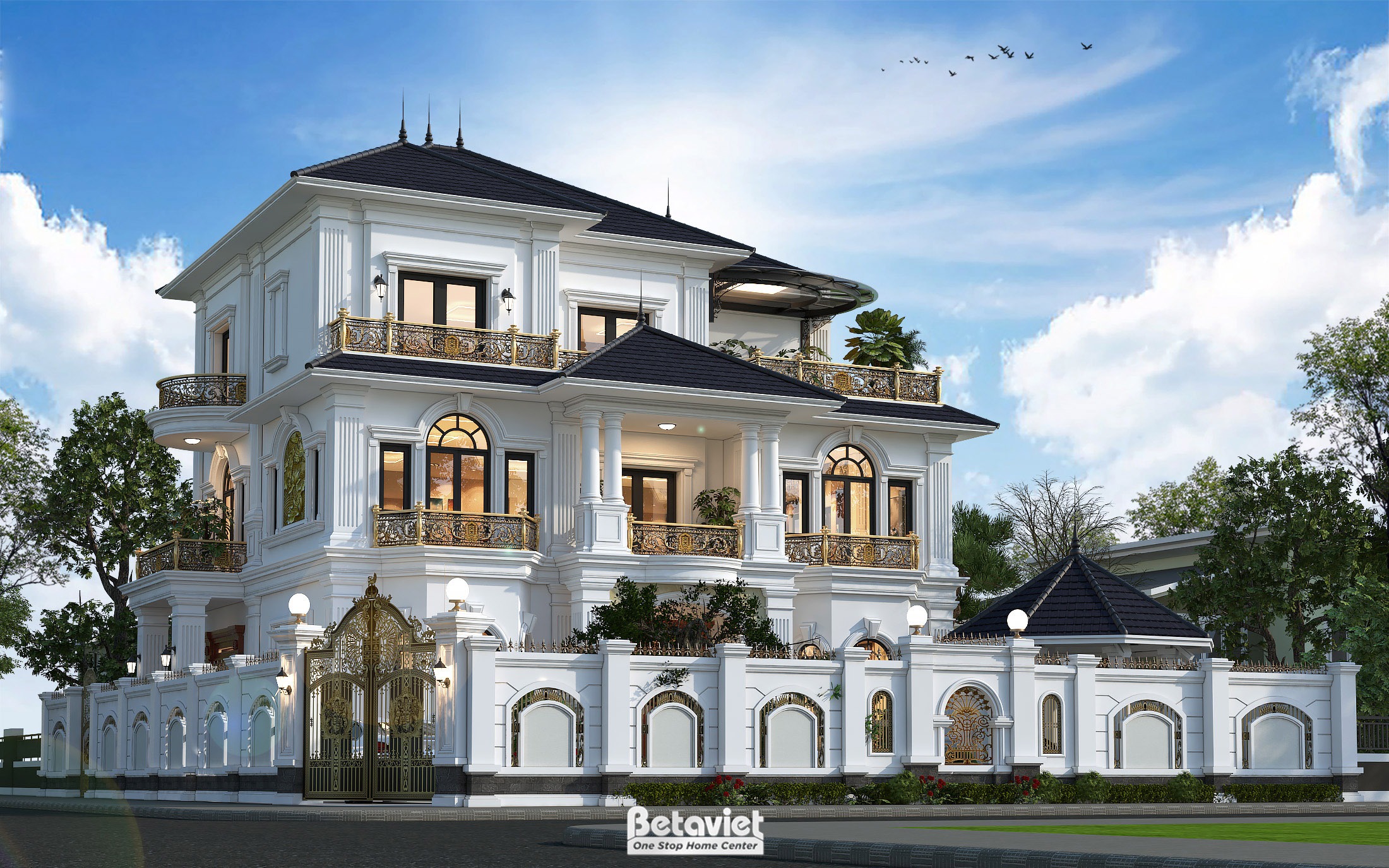 Biệt thự tân cổ điển mái Nhật tại Thái Bình KT5003464