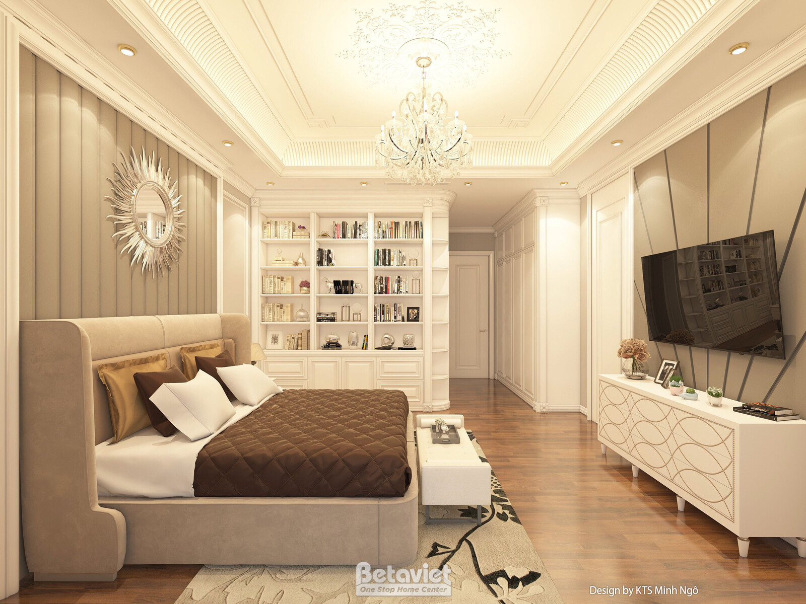 Nội thất phòng ngủ biệt thự tân cổ điển NT25814 – góc nhìn 6