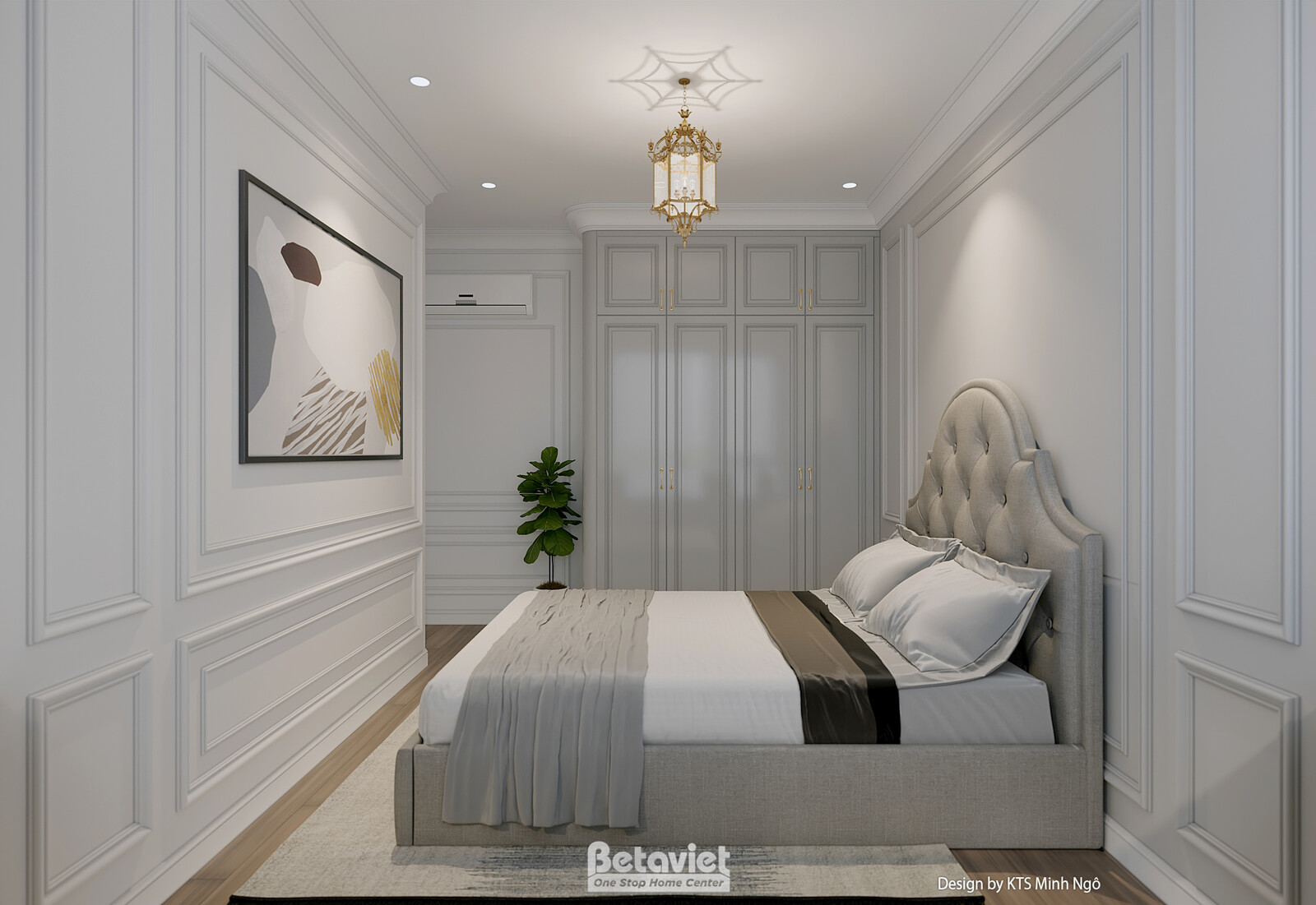 Nội thất phòng ngủ biệt thự tân cổ điển NT25815 – góc nhìn 4