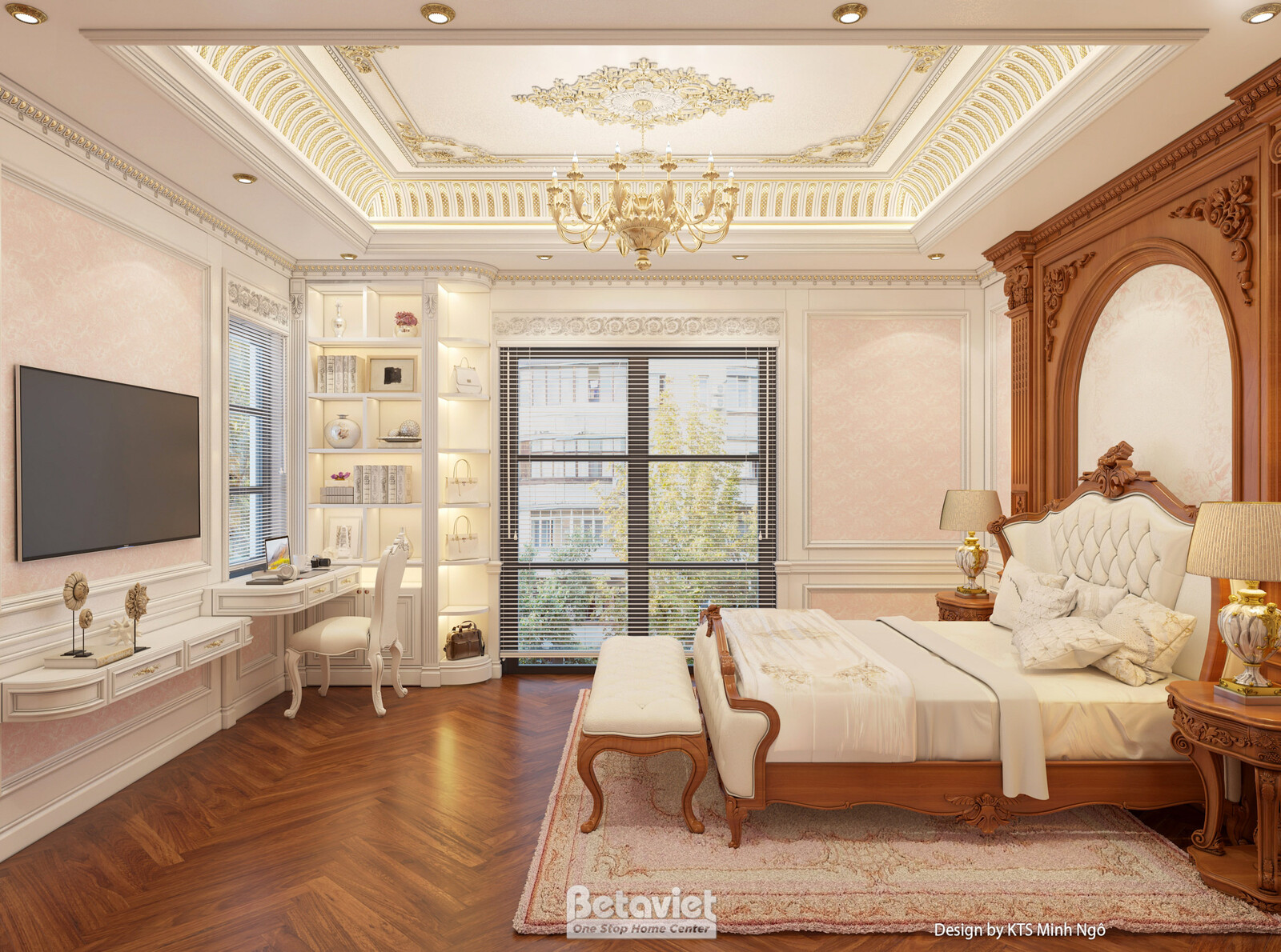 Nội thất phòng ngủ biệt thự tân cổ điển NT25811 – góc nhìn 9