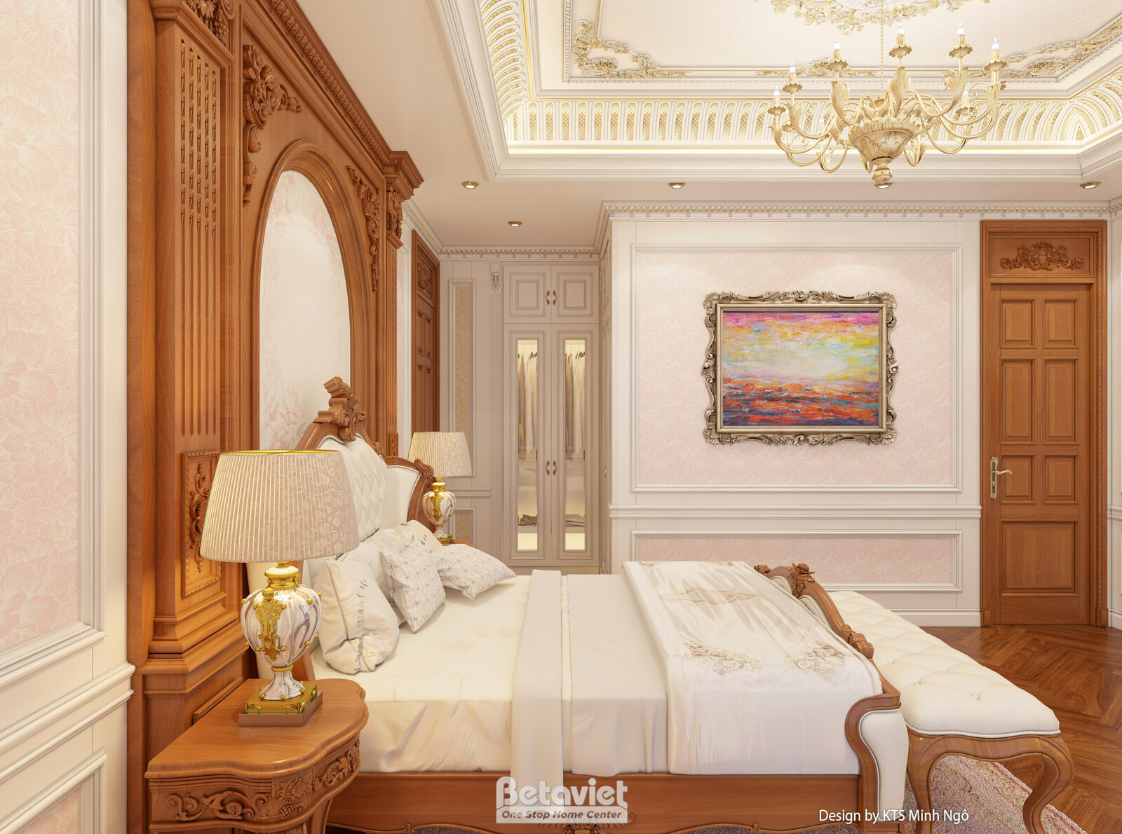 Nội thất phòng ngủ biệt thự tân cổ điển NT25811 – góc nhìn 10
