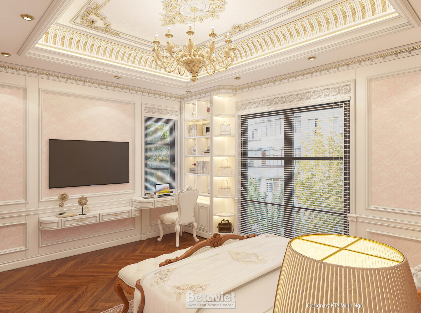 Nội thất phòng ngủ biệt thự tân cổ điển NT25811 – góc nhìn 11