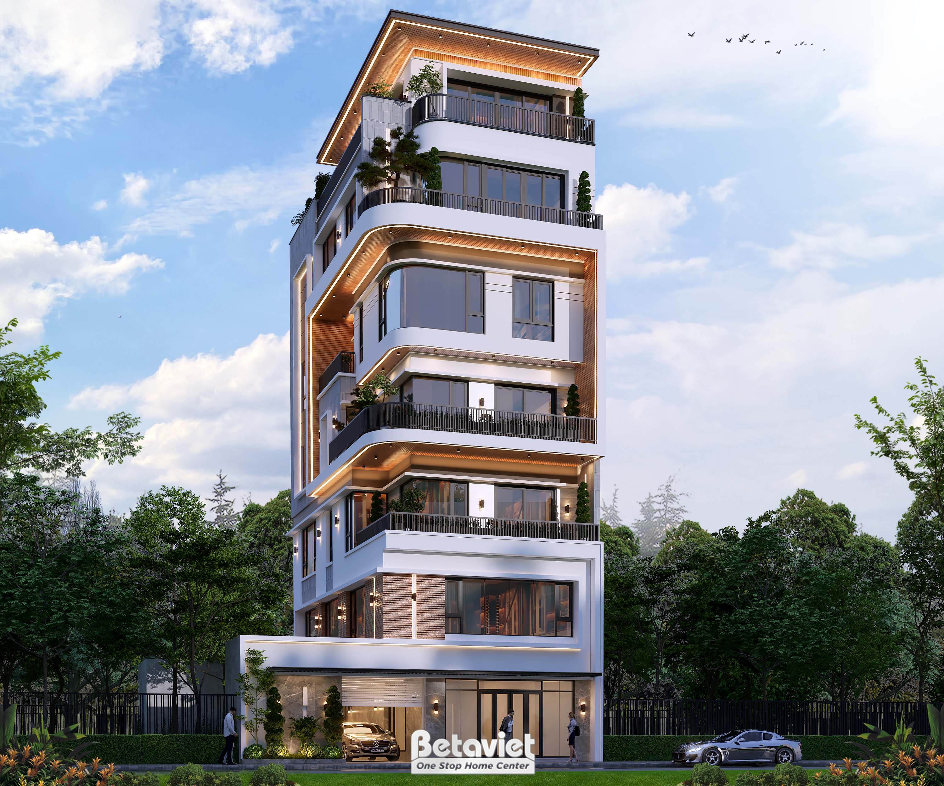 Biệt thự phố hiện đại 7 tầng tại Hà Nam - phối cảnh 1