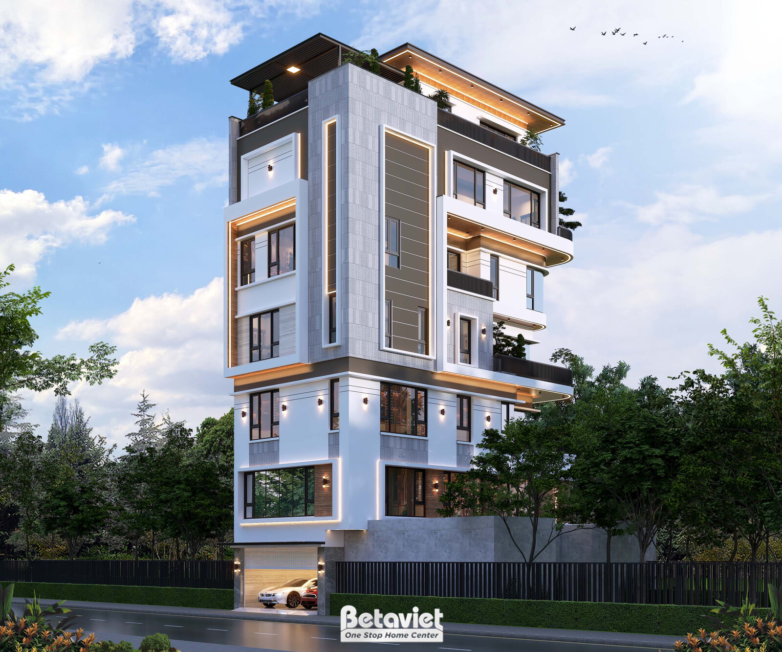 Biệt thự 7 tầng hiện đại KT2009236 – phối cảnh mặt tiền (4)