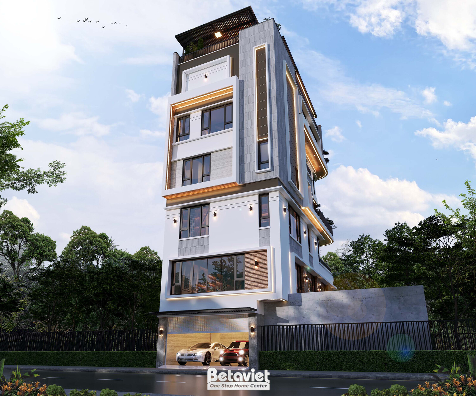 Biệt thự 7 tầng hiện đại KT2009236 – phối cảnh mặt tiền (5)