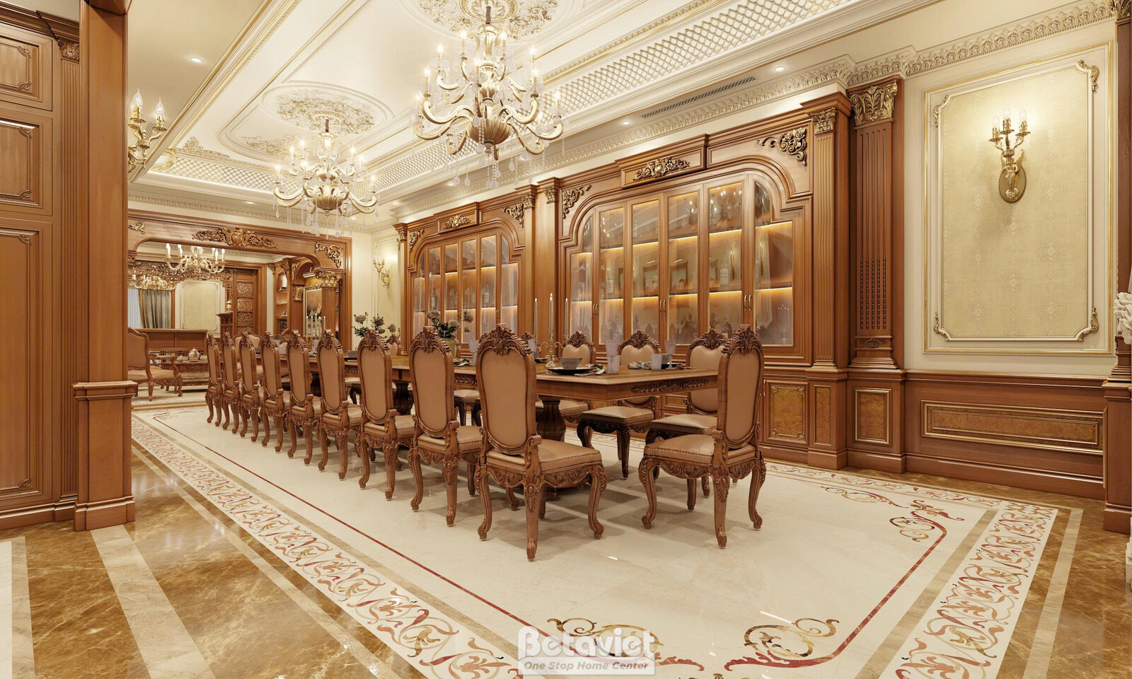 Nội thất phòng ăn biệt thự tân cổ điển NT2009313 – góc nhìn 8