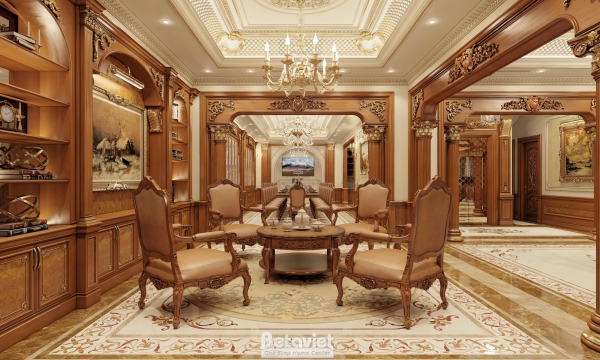 Mẫu thiết kế nội thất phòng sinh hoạt chung tân cổ điển NT2009313-1A