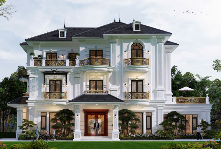 Mẫu biệt thự 1 tầng phong cách tân cổ điển thiết kế bởi Betaviet Group