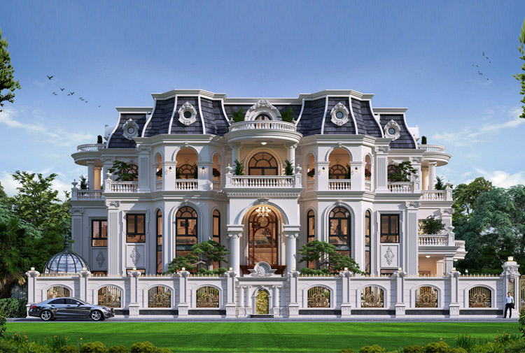 Dinh thự tân cổ điển hoành tráng rộng hơn 1500m2 đồ sộ cỡ nào?