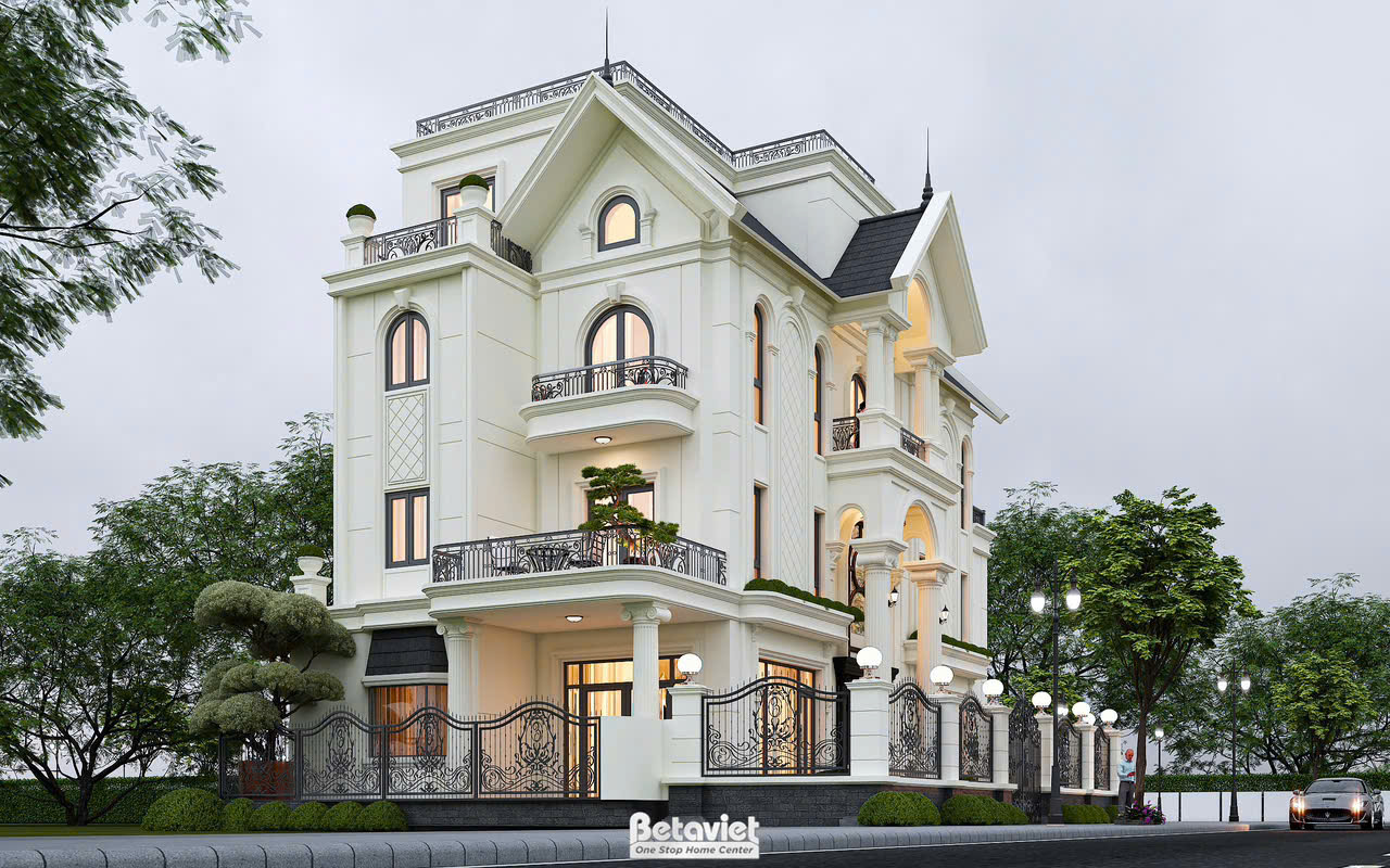 Mẫu thiết kế biệt thự tân cổ điển KĐT Vinhomes River Side KT2009344