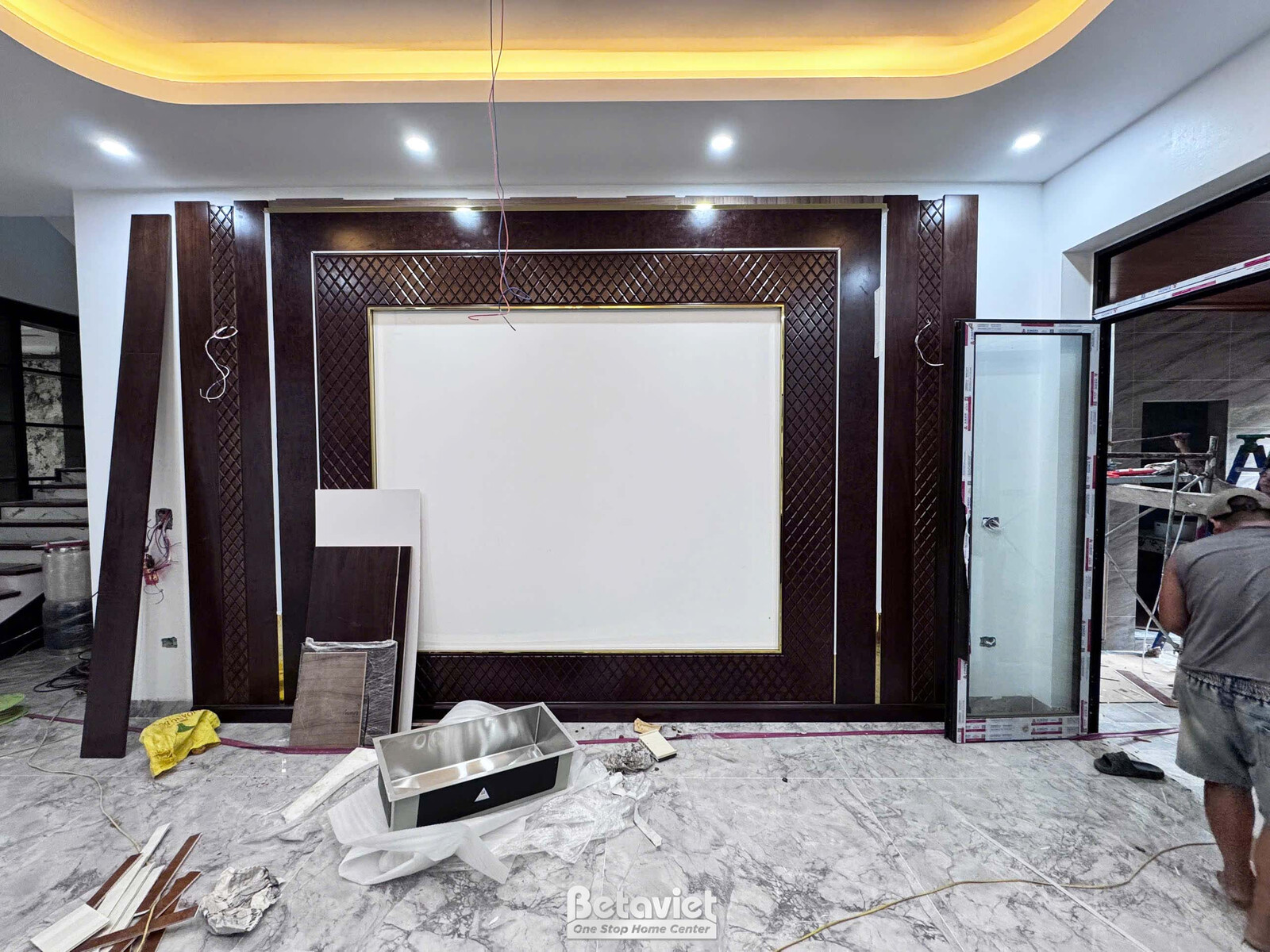 Thi công biệt thự 2 tầng hiện đại TC2009042, giai đoạn lắp đặt hoàn thiện – chi tiết hoàn thiện