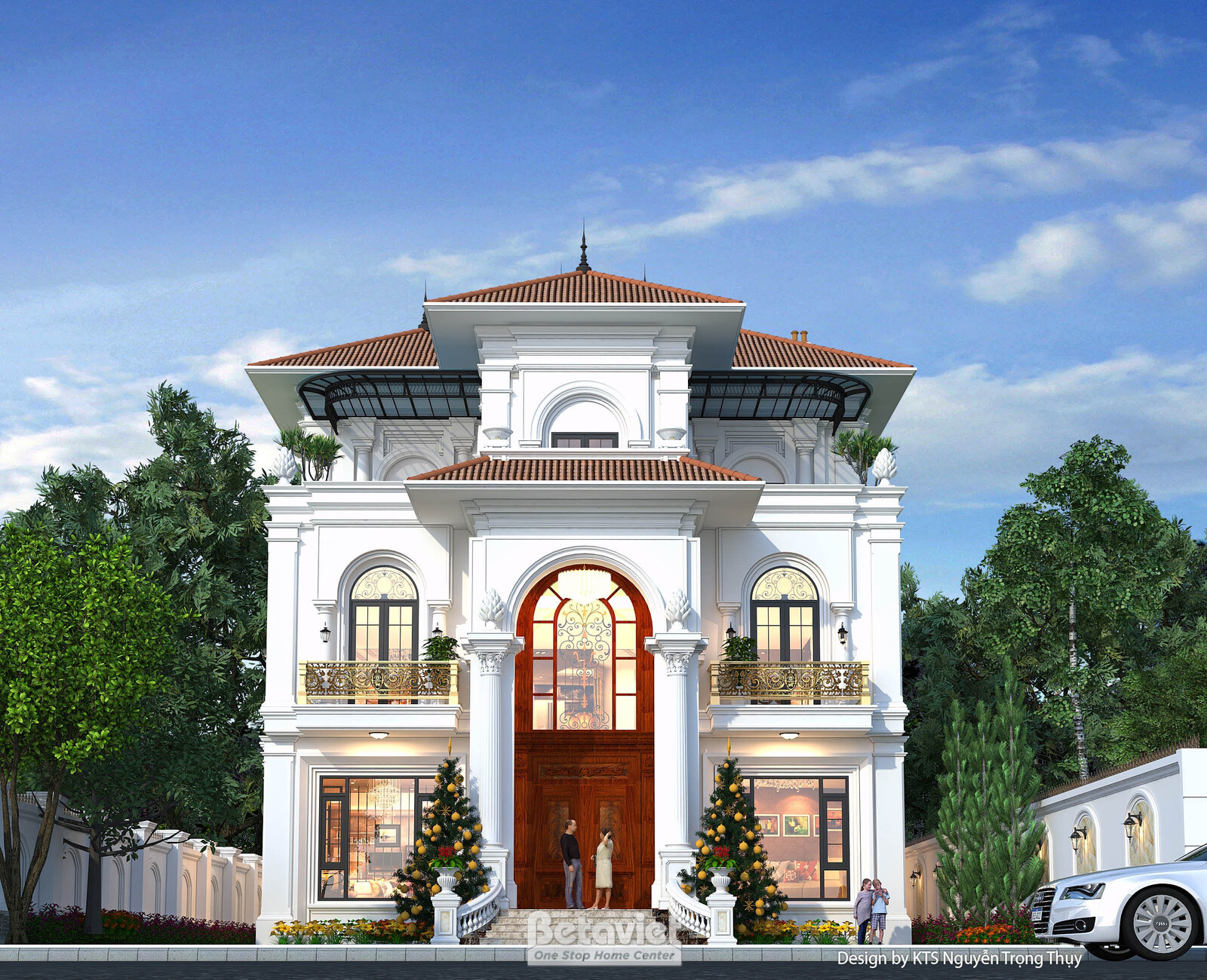 Biệt thự 3 tầng địa trung hải KT25827 – sảnh chính