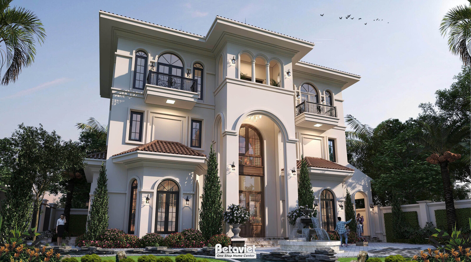 Biệt thự 3 tầng địa trung hải KT2009403 – sảnh chính
