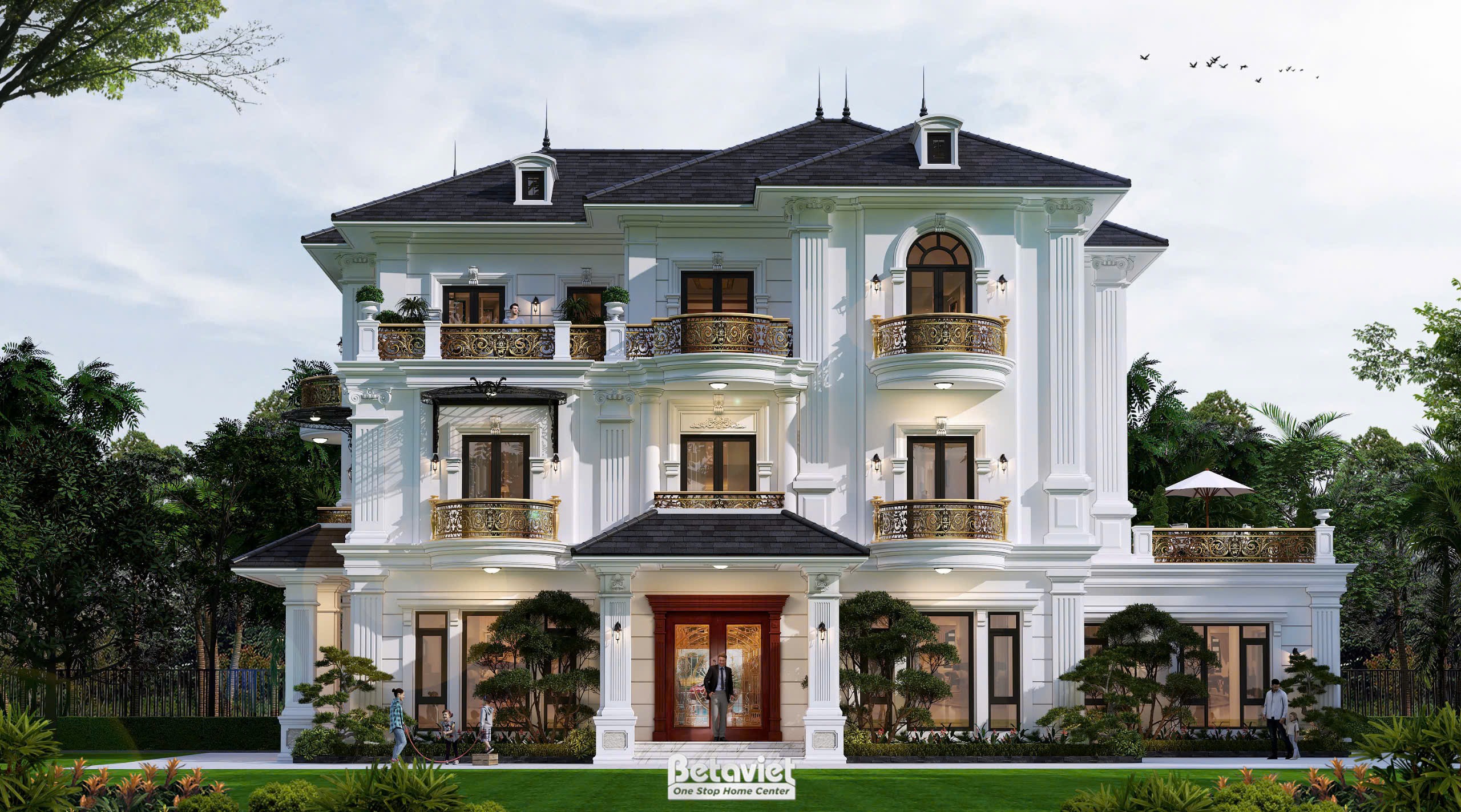 Thiết kế biệt thự phong cách tân cổ điển tại Bắc Ninh KT5004451